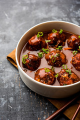 Veg or chicken Manchurian with gravy - Popular indo chinese food