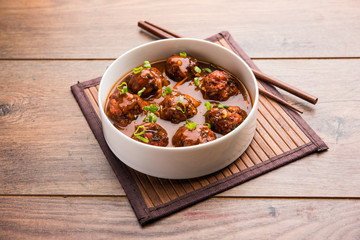 Veg or chicken Manchurian with gravy - Popular indo chinese food