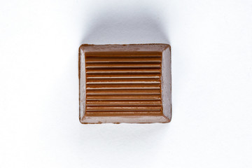 Chocolate truffle hart square cube rose flower shape on white background