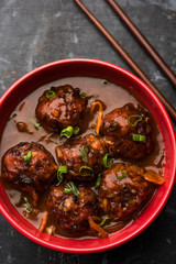 Veg or chicken Manchurian with gravy - Popular indo chinese food