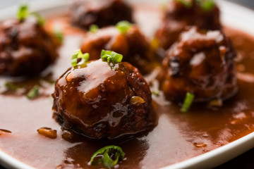 Veg or chicken Manchurian with gravy - Popular indo chinese food