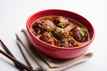 Veg or chicken Manchurian with gravy - Popular indo chinese food