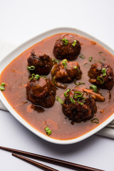Veg or chicken Manchurian with gravy - Popular indo chinese food