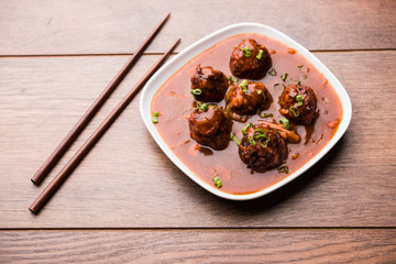 Veg or chicken Manchurian with gravy - Popular indo chinese food