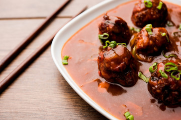 Veg or chicken Manchurian with gravy - Popular indo chinese food