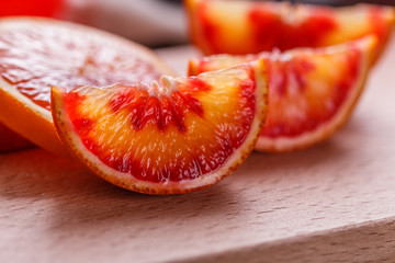 blood orange and juice on a dark background