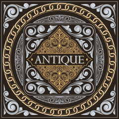 Vintage decorative ornate label design