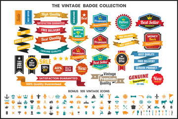 Fototapeta premium Vintage Retro Vector Logo for banner