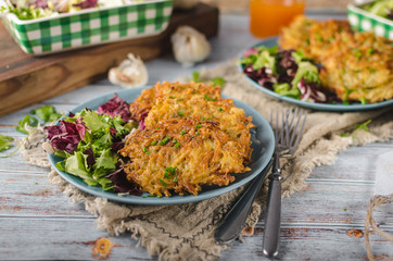 Homemade crispy potato pancakes
