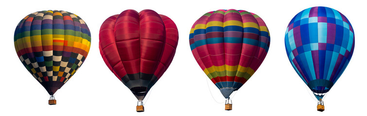 Isolated photo of hot air balloon isolated on white background.