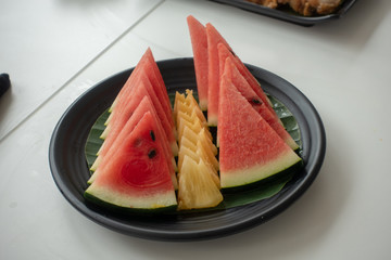 Mixed fruit, water melon, pine apple. - Image