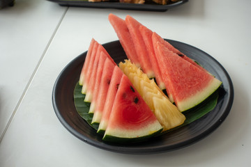 Mixed fruit, water melon, pine apple. - Image