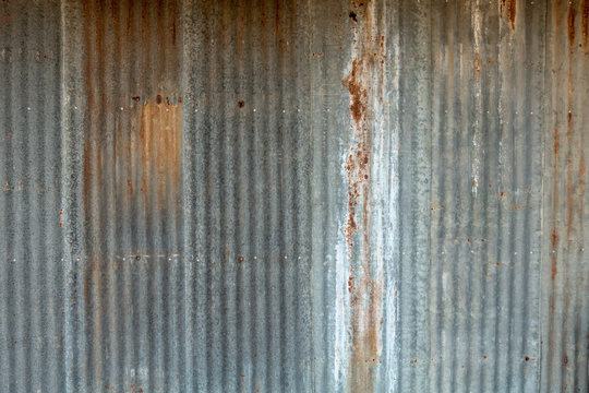 Zinc wall background, Zinc metal sheets texture background. - Image