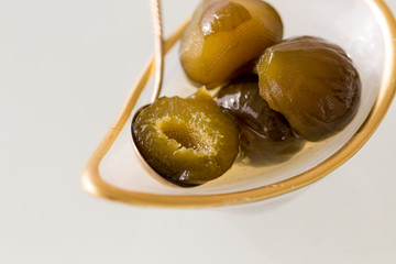 FIg jam in a glass ceramic plate