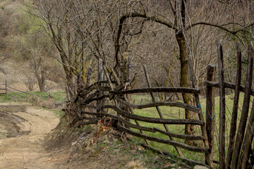 Fence in a village in the mountains