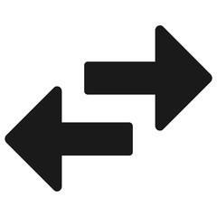 Opposite directions black arrow icon