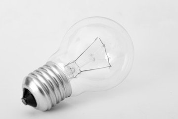 Clear bulb on white background