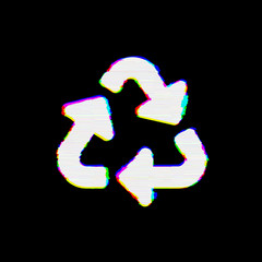 Symbol recycle has defects. Glitch and stripes