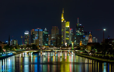 Obraz na płótnie Canvas Night city view of Frankfurt am Main in Germany