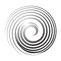 Spiral line. Circle design element.