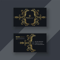 stylish golden floral decorative business card design