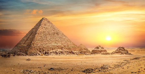 Fototapeta na wymiar Egyptian pyramid in sand