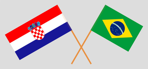 Croatia and Brazil. The Croatian and Brazilian flags. Official colors. Correct proportion. Vector