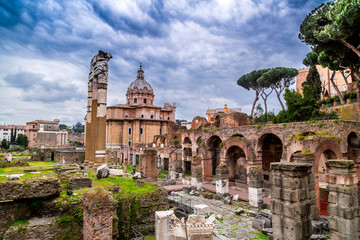 Naklejka na ściany i meble Roman Forum, view from Capitolium Hill in Rom