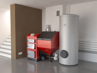 Fototapeta Heating system, 3d illustration obraz