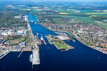 Foto op Aluminium Kiel-Canal, Schleuse Holtenau © Peter Hansen