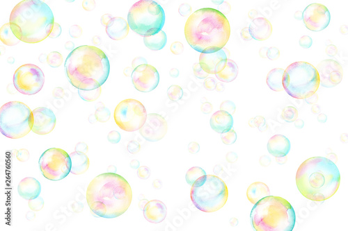 ランダムなシャボン玉の背景 Abstract Wall Mural Abstra Keiko Takamatsu