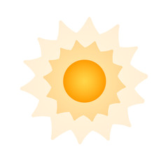 Solar radial pattern Orange abstract banner Sun shape design element with transparent round rays in modern style Decorative isolated solar symbol for creative design of summer spring theme Vector sun