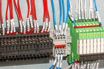 wiring connectors, terminal blocks, wires, relays and fuse terminals