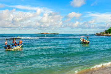 Most popular golden unawatuna beach on sri lanka