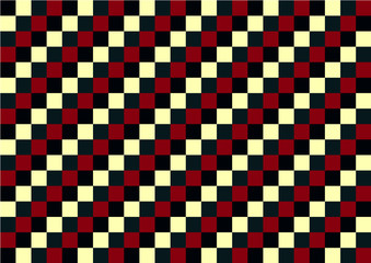 Background from yellow, black and red squares.Pixel Art. 