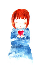 ハートを抱く少女