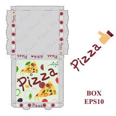 ready to print_10_pizza food packaging box layout design