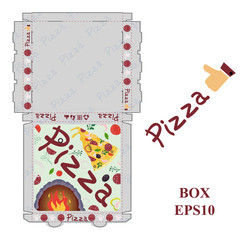 ready to print_12_pizza food packaging box layout design
