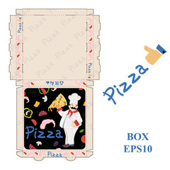 ready to print_14_pizza food packaging box layout design