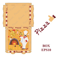 ready to print_17_pizza food packaging box layout design