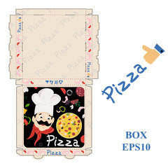 ready to print_21_pizza food packaging box layout design