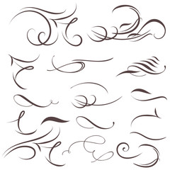 Set of vector calligraphic flourishes for design