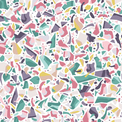 Terrazzo floor marble seamless pattern. Texture of natural stone.   Abstract vector illustration for print, design, fabric.