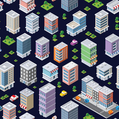 Seamless repeating pattern city