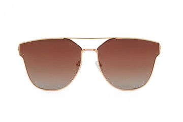 Brown Sunglasses, front view isolated on white background