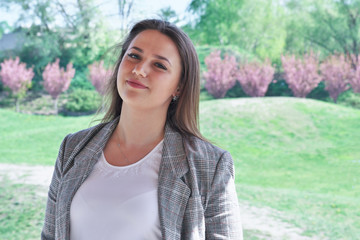 Portrait of a cute beautiful young woman