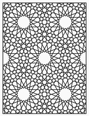 Template for laser cutting. Decorative panel with oriental geometric pattern.