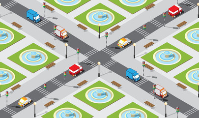 Seamless city map pattern