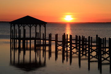 Fototapeta na wymiar Fager's Island Isle of Wight Sunset