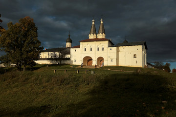Old monastery with white walls